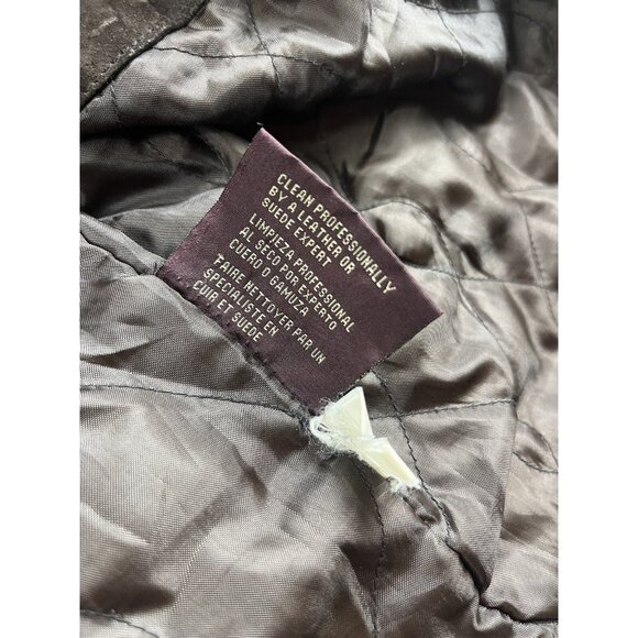 VTG Colebrook Leather Jacket Mens Large Brown Bomber Quilt Lined Coat 90s Y2K - Picture 12 of 16